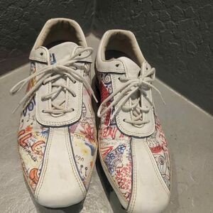 FootJoy LoPro White Colorful Pattern Golf Shoes Women's Size 8M
